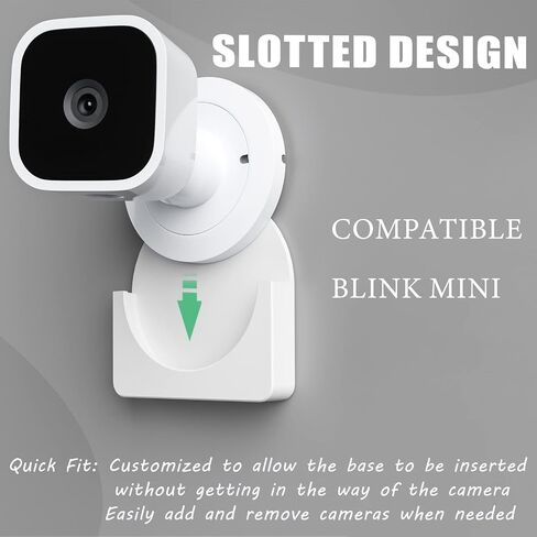 Wall Mount fits for Blink Mini 2 Indoor Camera, Adhesive Window Camera Wall Holder Brackets for Mounting The Blink Mini Camera On Wall/Glass Door, No Drill, No Screws,White (2 Pack) in Saudi Arabia