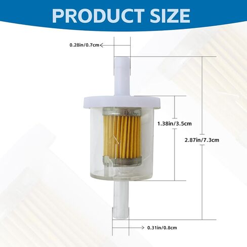 2pcs Replacement Fuel Filter, Universal 40 Micron 1/4" Inline Fuel Filter, Suitable for Briggs & Stratton 691035, Compatible with Kawasaki 49019-0014 49019-7001 in Saudi Arabia