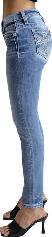 Miss Me Women's Emily Cross Mid-Rise Skinny Jeans in Kuwait