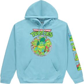 Mens Ninja Turtles Group Hoodie - Straight from The Sewer - TMNT Hoodie Sweatshirt with Sleeve Print