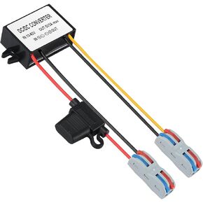 DC/DC Buck 10-72V to 5V Power Converter, Voltage Converter with Fuse to 5V3A 15W MAX Power Transformer Waterproof Step Down Module for Automotive, LED Lights, Boat Dock, Instruments.