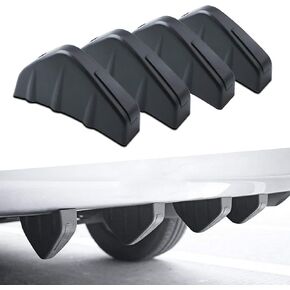 Xotic Tech 4pcs Car Rear Lower Bumper Wing Lip Diffuser Splitter Spoiler Shark Fins Universal Fit(Matte Black)