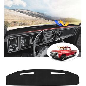 Cartist Dash Cover Compatible with Ford F100/F150/F250/F350/Bronco Pickup Truck 1973-1977 1978 1979 Accessories Dashboard Cover Mat Non-Slip Carpet Sunshield Glare UV Rays Protector