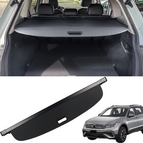 Marretoo Cargo Cove for VW Volkswagen Tiguan 2018-2024 for VW Volkswagen Tiguan Accessories Behind 2nd Row Seats Retractable Factory Style SUV Trunk Security Shade Trunk Cover No Gap