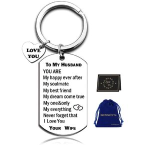 3in1 Husband Gifts From Wife Keychain Romantic Present For Birthday Meaningful Keyring For Christmas Thanksgiving