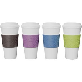 Copco Acadia Reusable To Go Mug, 16-ounce Capacity - 4-pack (Brown, Plum, Blue, Green)