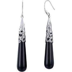 black earrings, black teardrop resin pendant earrings,jewelry for bridesmaids, bridesmaids, dances, and weddings