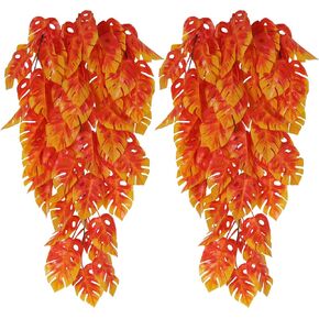 Artificial Hanging Plants 4PCS 33Inch Fake Hanging Plant Faux Ivy Leaves Greenery Vine UV Resistant Wall Plants for Indoor Outdoor Home Wedding Patio Office Garden Spring Easter Party Decor(Yellow)