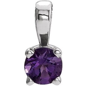 Solitaire Diamond Birthstone Charm Pendant