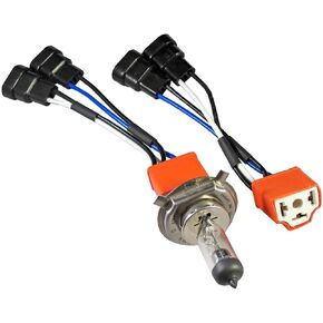 One Pair 9006 9005 to H4 Headlight Bulb Conversion Ceramic Plug n Play Adapter Sockets 100w JDM EDM