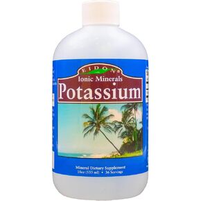 Eidon Liquid Potassium Supplement - Potassium Chloride Drops, Essential Electrolyte for Cell Function, Bioavailable Ionic Minerals, All Natural, No-Preservatives or Additives - 18 oz