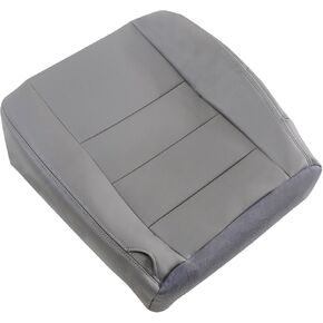 NLQR Passenger Side Bottom Seat Cover Replacement Leather Medium Flint Gray Compatible with Ford F250 F350 F450 F550 Lariat 2002 2003 2004 2005 2006 2007
