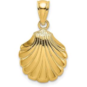 Lex & Lu 14k Yellow Gold Polished 2D Scallop Shell Charm