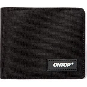 Minimalist Wallet, Trendy Bifold Canvas Card Cases Holder Mini Purse Compact Size Unisex (Canvas, Black)