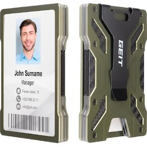 GEIT Minimalist Wallet for Men, Slim Aluminum Metal Mens Wallet with Magnetic ID Card Holder, RFID Blocking Credit Card Wallet with Money Clip