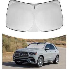 غطاء شمس للزجاج الأمامي لسيارة Mercedes Benz GLE 2019-2024 ملحقات ملحقات قابلة للطي للنافذة الأمامية واقي من الشمس باللون الفضي in Kuwait