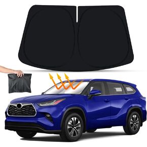 Car Sun Shade for 2019-2025 Toyota RAV4 and RAV4 Prime and RAV4 Hybrid Auto Interior Accessories Front Windshield Sunshade Foldable Insulation Reflective Protector Window Curtains Cover Visor