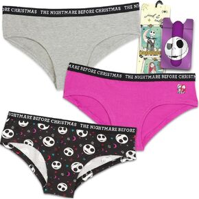 Nightmare Before Christmas Underwear Women - Bundle with Jack Skellington Hipster Underwear Panties, Mobile Wallet, Bookmark