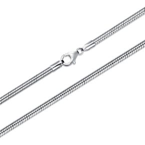925 Sterling Silver Snake Chain 1MM 1.5MM 2MM 3MM Round Flexible Italian Snake Chain Necklace for Women Men 18, 20, 22, 24, 26 Inch