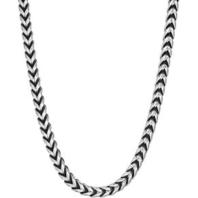 Metro Jewelry Stainless Steel Franco Chain Necklace with Black Plating 8 MM 24 Inch Chain with Lobster Claw