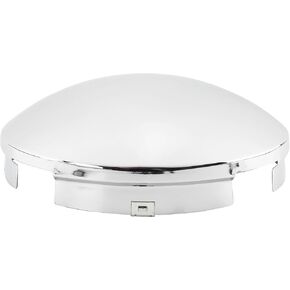 Semi Truck Hub Covers 8.9" Dome Style Hub Caps 4 Even Notched Chrome Mirror Finish Semi Hub Cap Covers for Rear Semi Truck Wheels, 1 PC