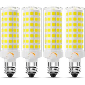 E11 LED Bulb Dimmable,JDE11 120V 75W Halogen Candelabra Bulbs Equivalent,T3 T4 Mini Base JD E11 Bulb,6000K Daylight White,7W 750LM E11 for Ceiling Fans,Chandeliers,Cabinet Lighting,2 Pack