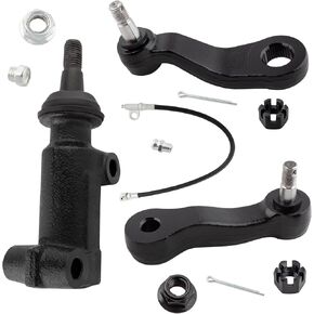 BOXI (Set of 3) Front Idler Arm + 3 Groove Pitman Arm + Idler Bracket Pivot Fit for Chevrolet GMC Avalanche Silverado Suburban Yukon Sierra 1500 2500 3500 HD for Hummer H2 | Replace K6535 K6654 K6723