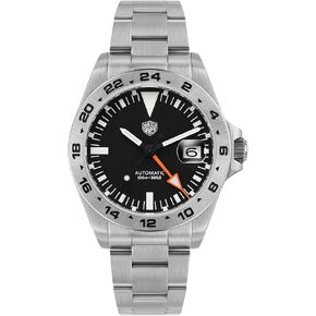 watchdives GMT Watches for Men, WD16570 Dual Time Zone Dive Watch NH34 Automatic Wristwatch 39mm Sapphire Crystal 100m Waterproof