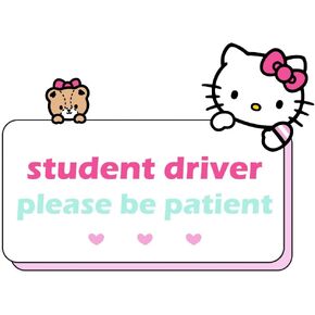 Matomo_Kitty Student Driver Cartoon Funny Vinyl Sticker Auto Car Truck Wall Laptop | Sticker | Decal | 6.3"