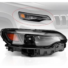 Upgraded Full LED Headlight Assy Compatible with 2019-2023 Jeep Cherokee Front Right Passenger Side Headlamp Replace# 68275944AC, 68275944AD, 68275944AE, 68275944AF, 68275944AG, 68275944AH
