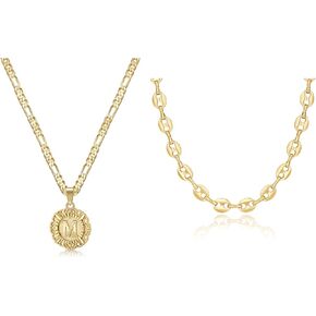 KissYan Initial Necklace Letter M with Gold Necklace Chain