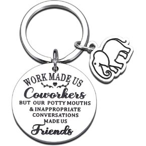 GGOJAGST Coworker Valentines Gifts Elephant Keychain Gifts for Coworker Boss Birthday Gifts for Women Men At Work Retirement Gifts for Coworker Gifts Administrative Professionals Day Gift