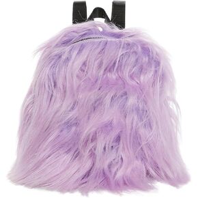 Dolls Kill Case Of The Grumpies Fuzzy Backpack by Current Mood - Cute Faux Fur Bag with Adjustable Straps - Pink