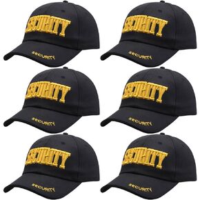 Security Baseball Cap 3D Embroidered Adjustable Security Hat for Security Guard Uniform Officer Bouncer Bodyguard Cap