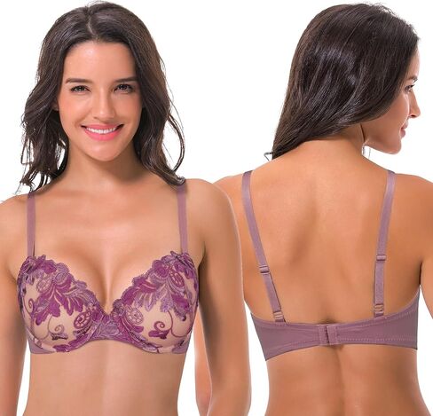 Curve Muse Women's Plus Size Add 1 and a Half Cup Push Up Underwire Bras in Kuwait