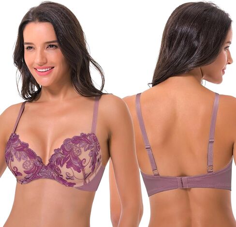 Curve Muse Women's Plus Size Add 1 and a Half Cup Push Up Underwire Bras in Kuwait