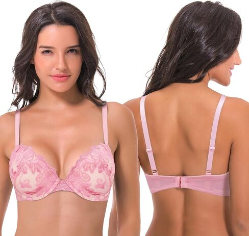 Curve Muse Women's Plus Size Add 1 and a Half Cup Push Up Underwire Bras in Kuwait