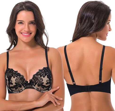 Curve Muse Women's Plus Size Add 1 and a Half Cup Push Up Underwire Bras in Saudi Arabia