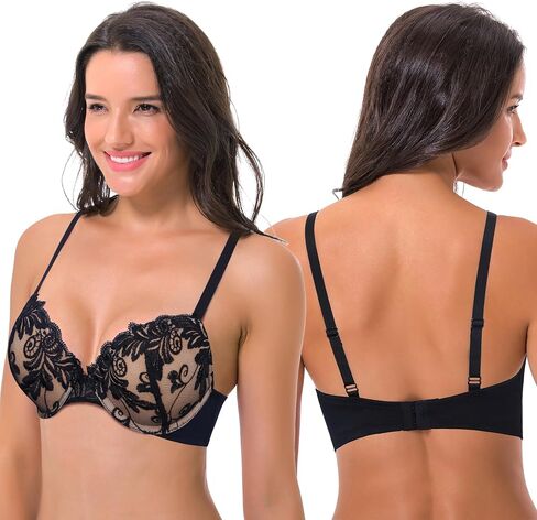 Curve Muse Women's Plus Size Add 1 and a Half Cup Push Up Underwire Bras in Saudi Arabia