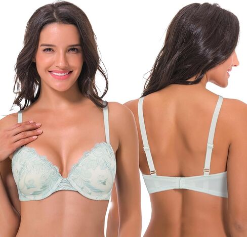 Curve Muse Women's Plus Size Add 1 and a Half Cup Push Up Underwire Bras in Saudi Arabia