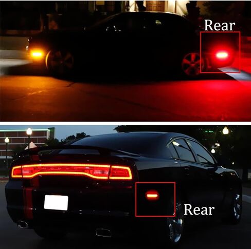 2X Front Side Marker Light Amber Led Smoked Lens For 2008 2009 2010 2011 2012 2013 2014 Dodge Challenger R/T Classic Rallye Redline SRT8 SRT SXT R/T SE Replace OEM Front Bumper Side Marker Lights in Saudi Arabia