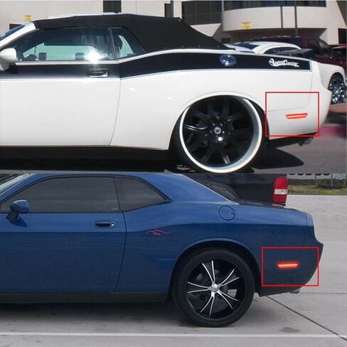 2X Front Side Marker Light Amber Led Smoked Lens For 2008 2009 2010 2011 2012 2013 2014 Dodge Challenger R/T Classic Rallye Redline SRT8 SRT SXT R/T SE Replace OEM Front Bumper Side Marker Lights in Saudi Arabia