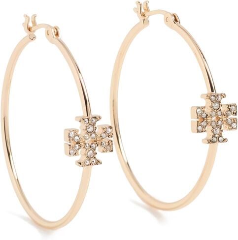 Tory Burch Women's Eleanor Pave Hoop Earrings in Saudi Arabia