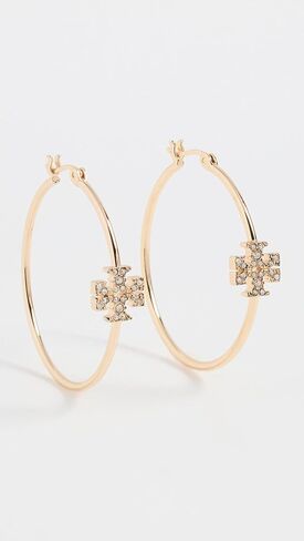 Tory Burch Women's Eleanor Pave Hoop Earrings in Saudi Arabia
