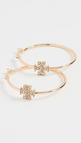 Tory Burch Women's Eleanor Pave Hoop Earrings in Saudi Arabia