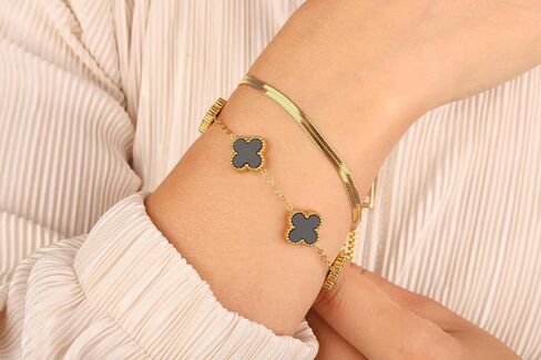 Lunova Gold Necklace and Bracelet Sets for Women, Gold Necklace for Women, Bracelet Set for Women Gold Bracelets for Women Gold Necklace Set, Gold Bracelet Set Gold Chain for Women in Saudi Arabia