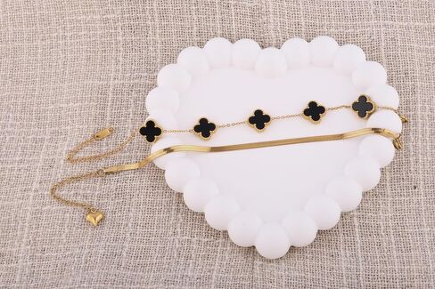 Lunova Gold Necklace and Bracelet Sets for Women, Gold Necklace for Women, Bracelet Set for Women Gold Bracelets for Women Gold Necklace Set, Gold Bracelet Set Gold Chain for Women in Saudi Arabia
