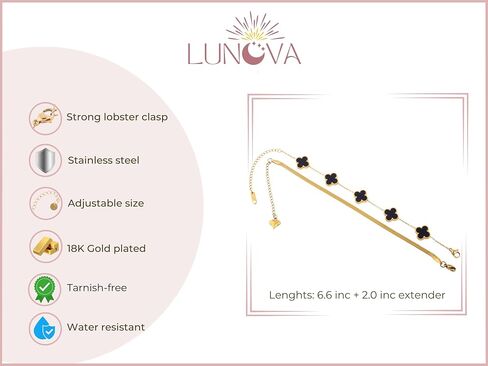 Lunova Gold Necklace and Bracelet Sets for Women, Gold Necklace for Women, Bracelet Set for Women Gold Bracelets for Women Gold Necklace Set, Gold Bracelet Set Gold Chain for Women in Saudi Arabia