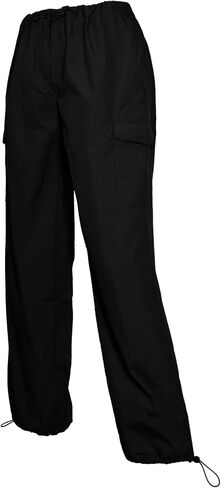Awesome21 Women's Women's Cargo Nylon Wide Leg Parachute Pants in Saudi Arabia