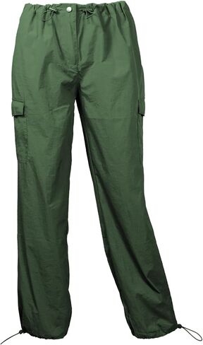 Awesome21 Women's Women's Cargo Nylon Wide Leg Parachute Pants in Saudi Arabia